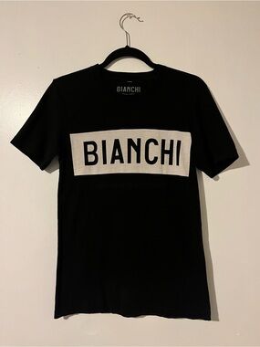 Bianchi Men's Black Logo Short Sleeve Tee